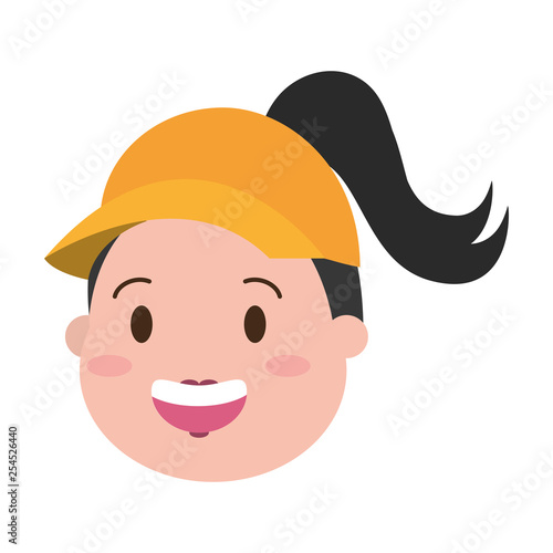 woman head with sport cap