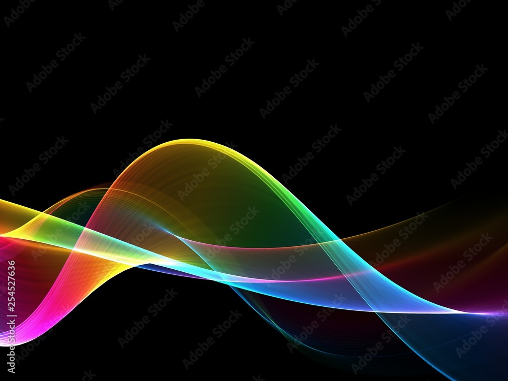 Obraz premium Abstract multicolored light waves background