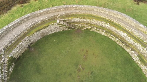  This is an ascending aerial footage of  Grianan of Aileach. An ancient stone ring fort in Donegal Ireland