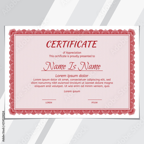 Certificate Potrait and Landscape. Template diploma border for use in design. Award background Gift voucher. Eps10 vector.