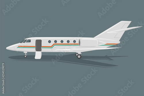 Private jet vector icon. Business jet illustration