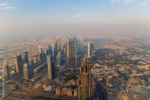 Aerial view Dubai city United Arab Emirates