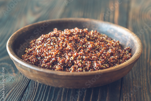 Bowl of red quinoa