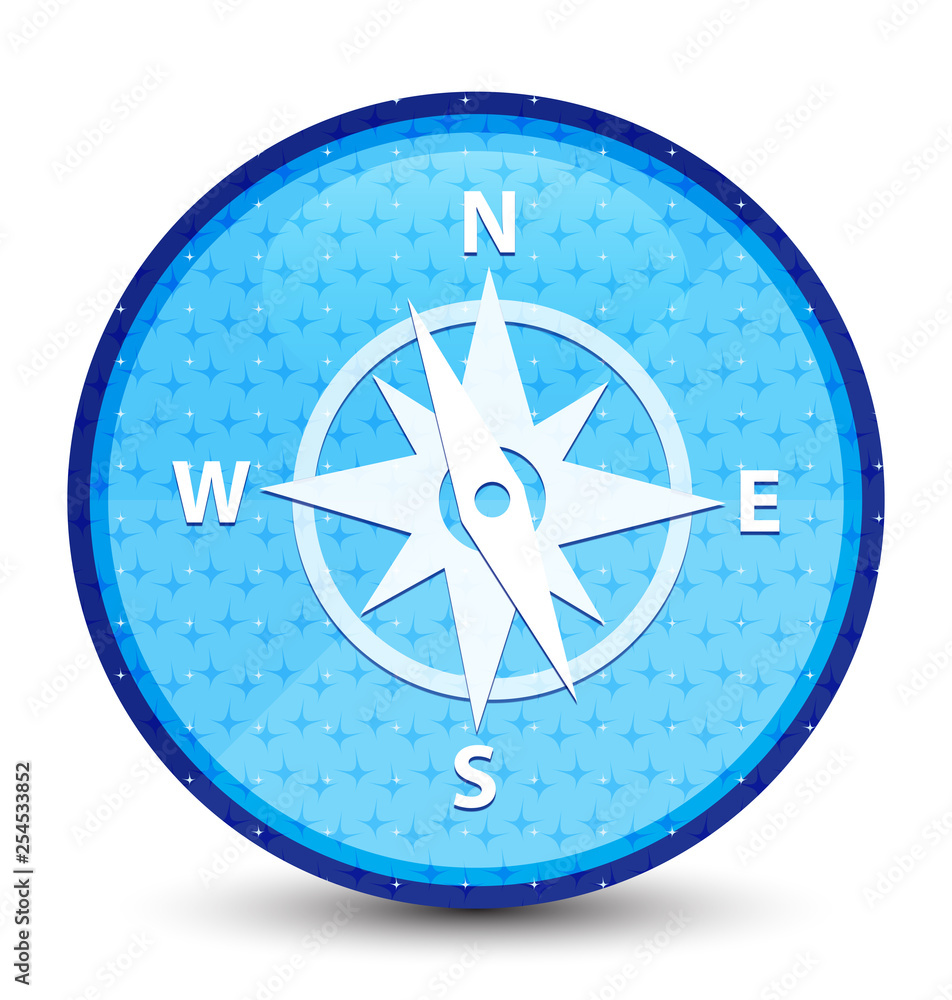 Compass icon galaxy cyan blue round button Compass icon galaxy cyan blue round button