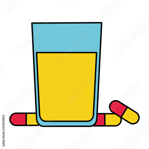 orange juice and capsules