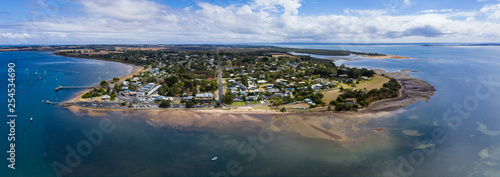 Panoramic aerial view of Rhyll, a small town on Phillip Island, a short 2 hour drive from Melbourne, Australia photo