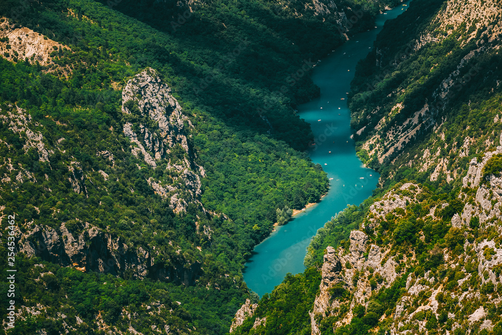 Beautiful landscape of the Verdon Gorge and river Le Verdon in south-eastern France.