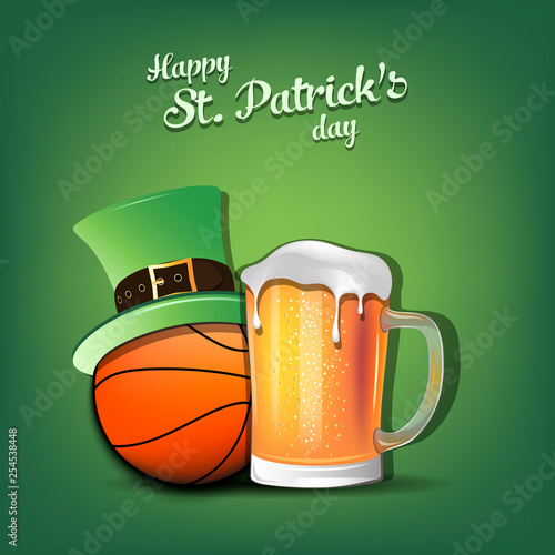 Happy St. Patricks day and basketball ball