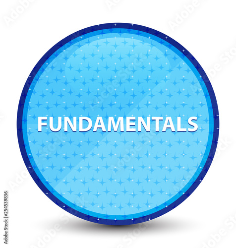 Fundamentals galaxy cyan blue round button