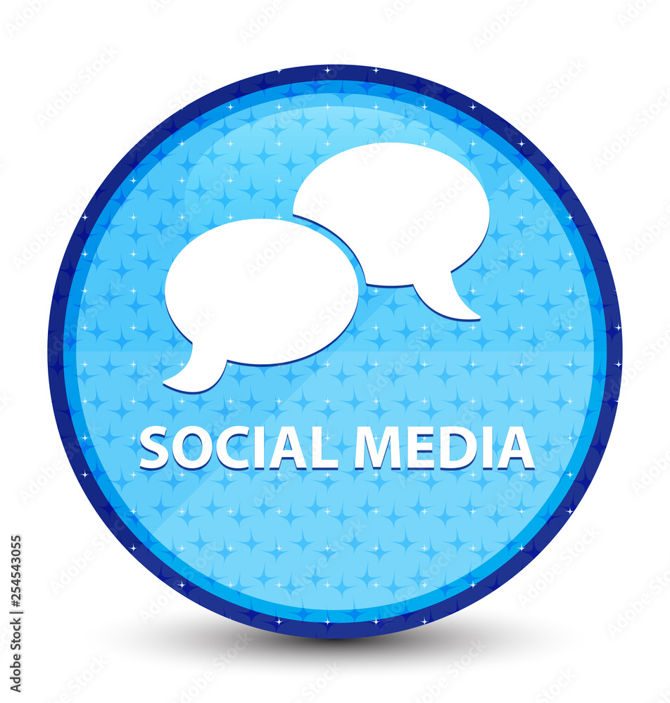 Social media (chat bubble icon) galaxy cyan blue round button Social media (chat bubble icon) galaxy cyan blue round button