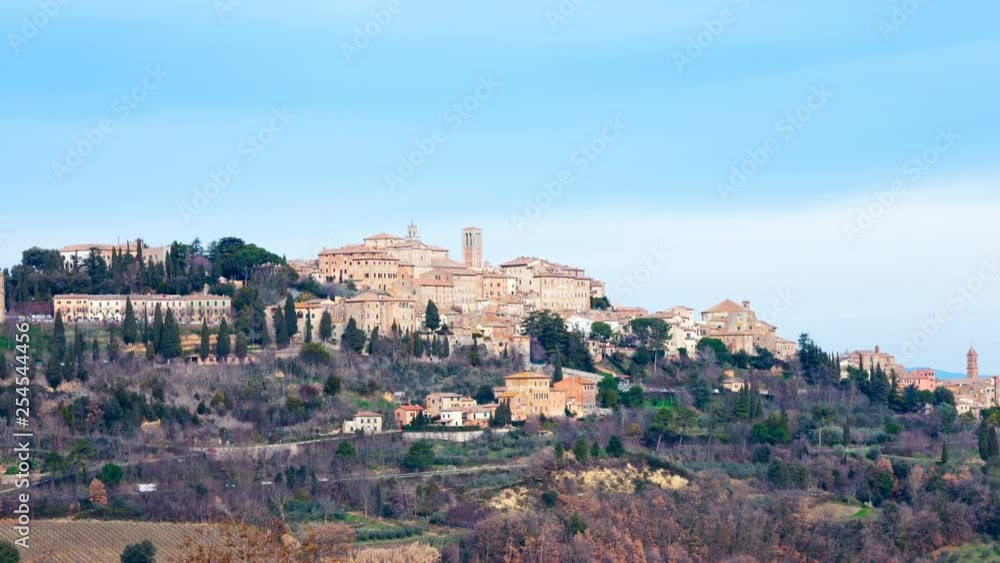 Hyperlapse panning view of Montepulciano, Siena, 4K RAW rec709 2.4 timelapse Hyperlapse panning view of Montepulciano, Siena, 4K RAW rec709 2.4 timelapse