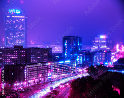 Photography Berlin bei Nacht im Cyberpunk Look