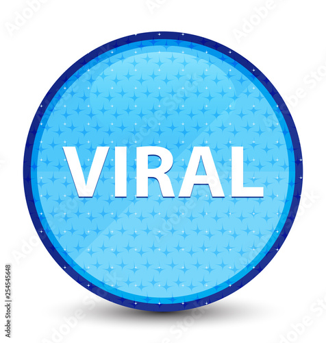 Viral galaxy cyan blue round button