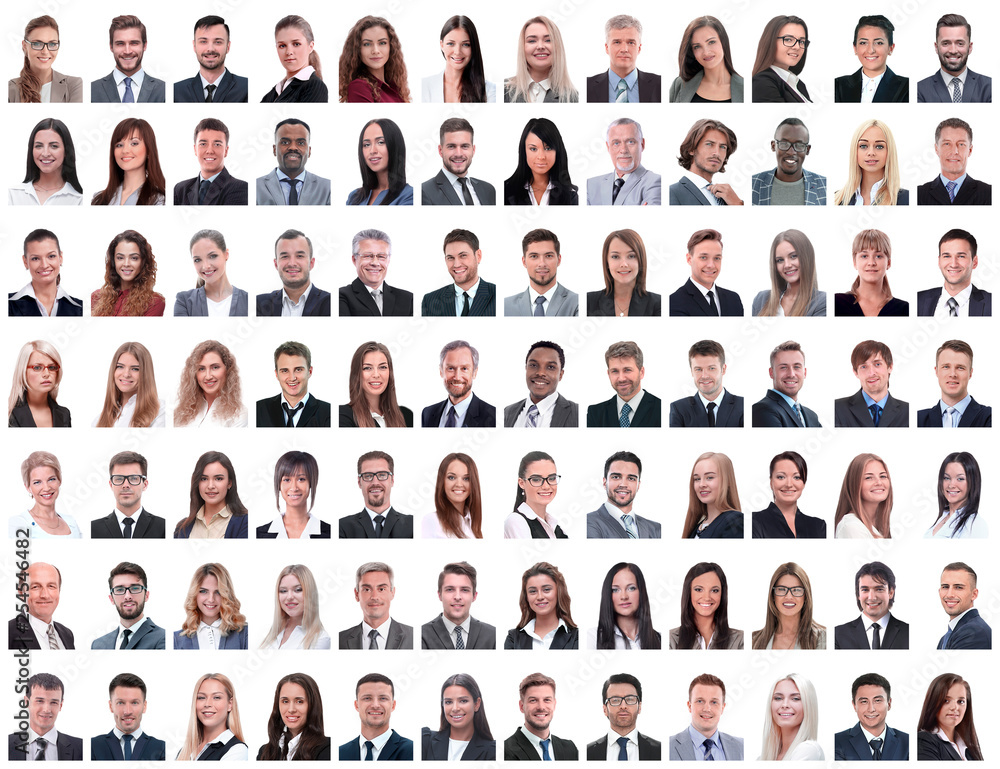 portraits of successful employees isolated on a white portraits of successful employees isolated on a white