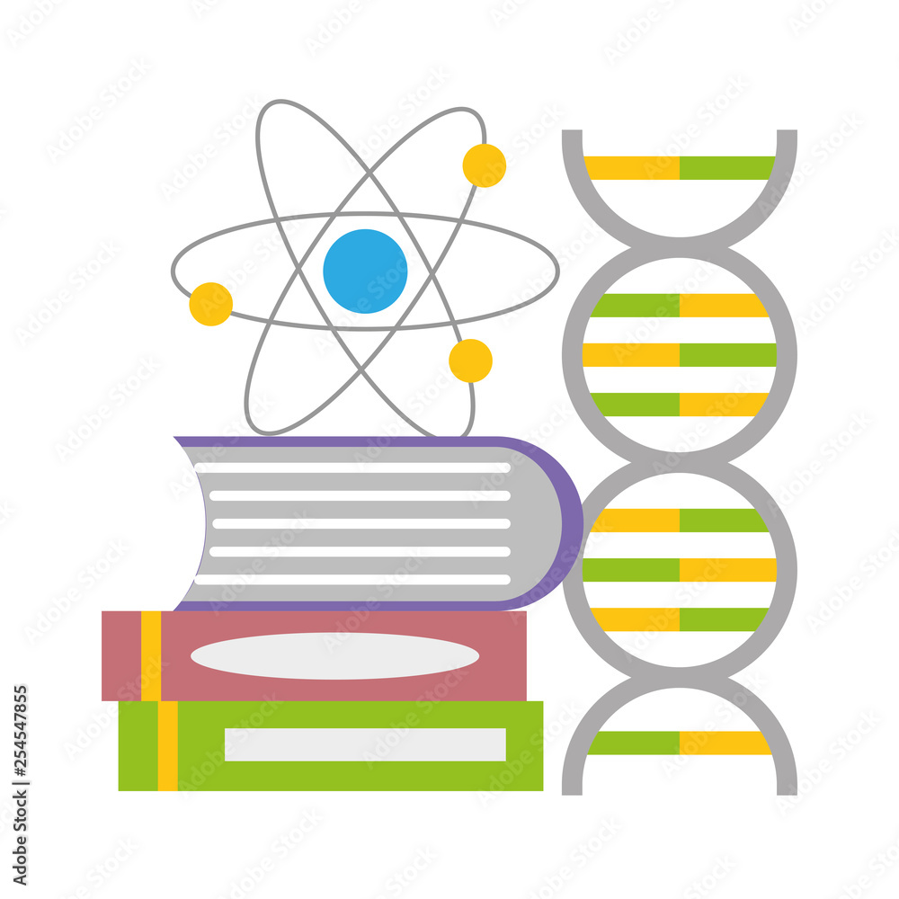 Fototapeta premium molecule dna books science