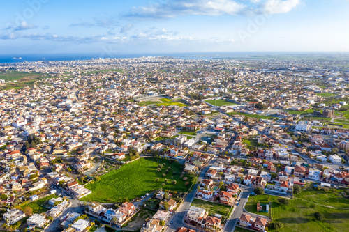 Aerial view of Aradippou village. Larnaca District, Cyprus