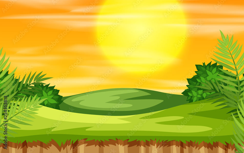 Obraz premium Sunset in park scene