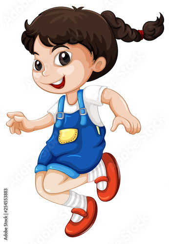 A happy chubby girl character