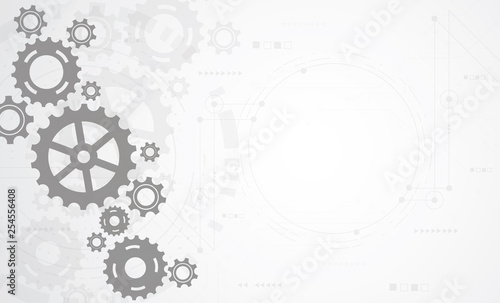 Abstract gear wheel mechanism background. Machine technology. Vector illustration