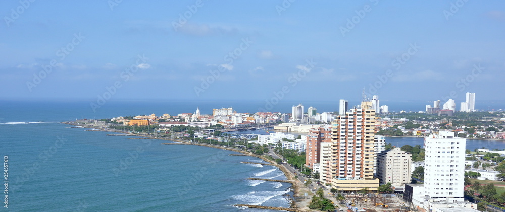 View of the tourist city of Cartagena de Indias, Colombia