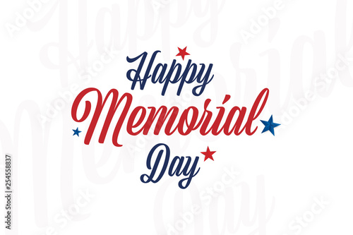 Happy memorial day. Greeting card with stars. National American holiday event. Flat Vector illustration EPS10 photo