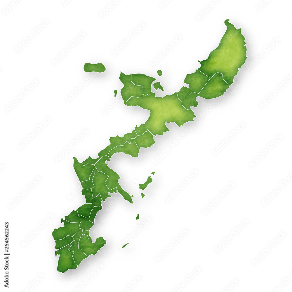 沖縄　地図　緑　アイコン 