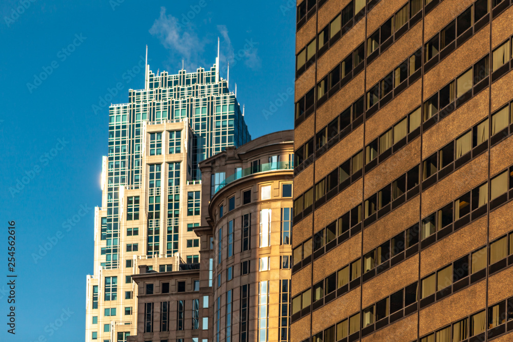 Fototapeta premium Boston, USA- March 01, 2019: Skyscrapers and buildings of Boston, Capital city of state Massachusetts, United states of America