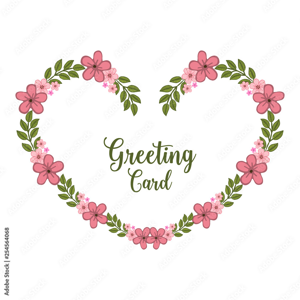 Vector illustration invitation of greeting card with bright pink flower frames