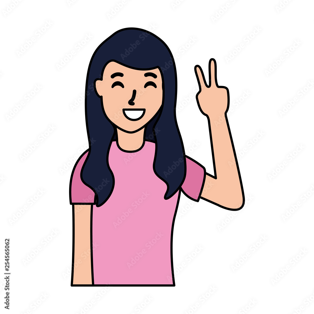 woman with gesture hands