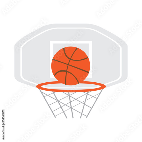 Basketball hoop with a ball. Vector illustration design