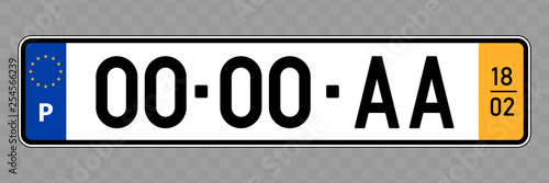 Vehicle number plate.