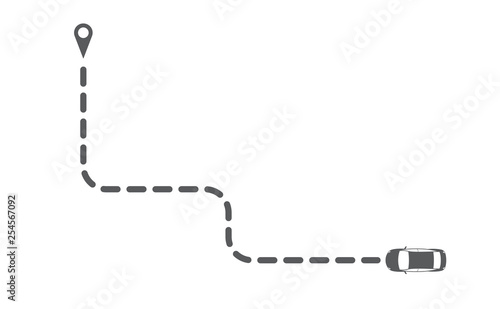 Car map navigation road gps location detect concept icon