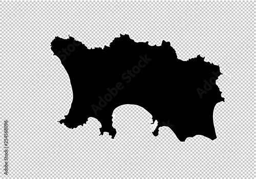 jersey map - High detailed Black map with counties/regions/states of jersey. jersey map isolated on transparent background.