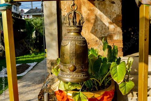 Photography bell in temple, digital photo picture as a background