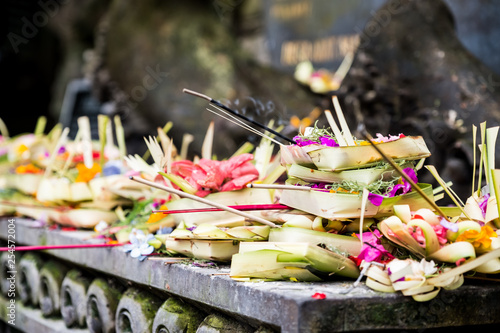 Balinese traditional offerings the god photo