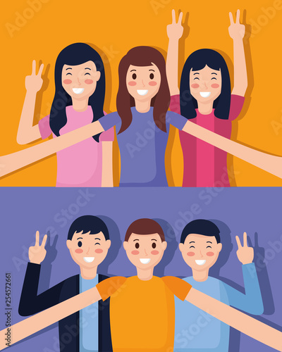 people taking selfie