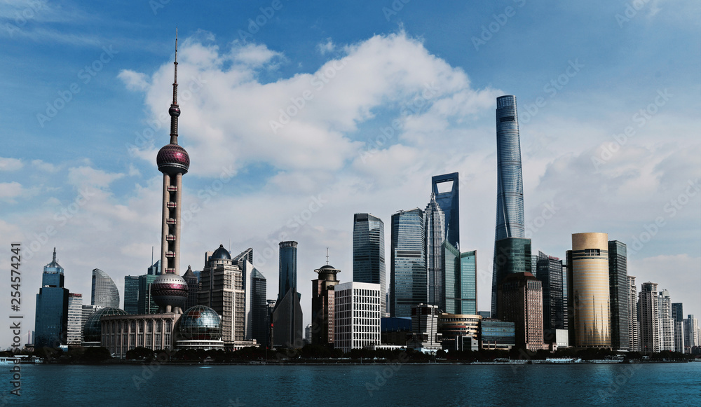 Panorama landscape of the skyline of Shanghai, China