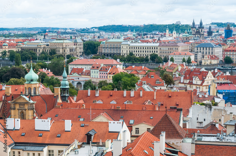 Prague, Czech Republic roofs of the city, beautiful view.