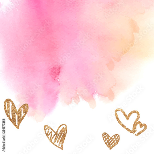 Valentine's Day icon watercolor illustration