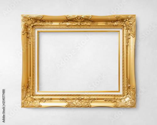 Gold vintage picture frame mockup