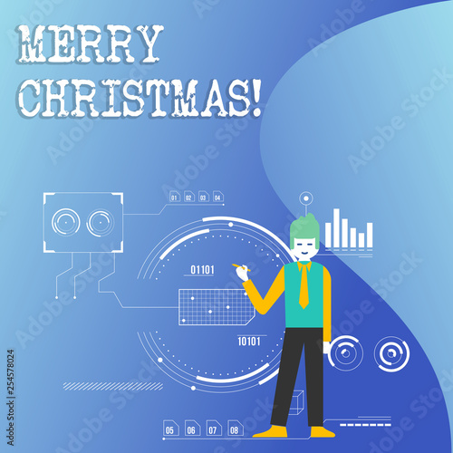 Writing note showing Merry Christmas. Business concept for Holiday Season Celebration December
