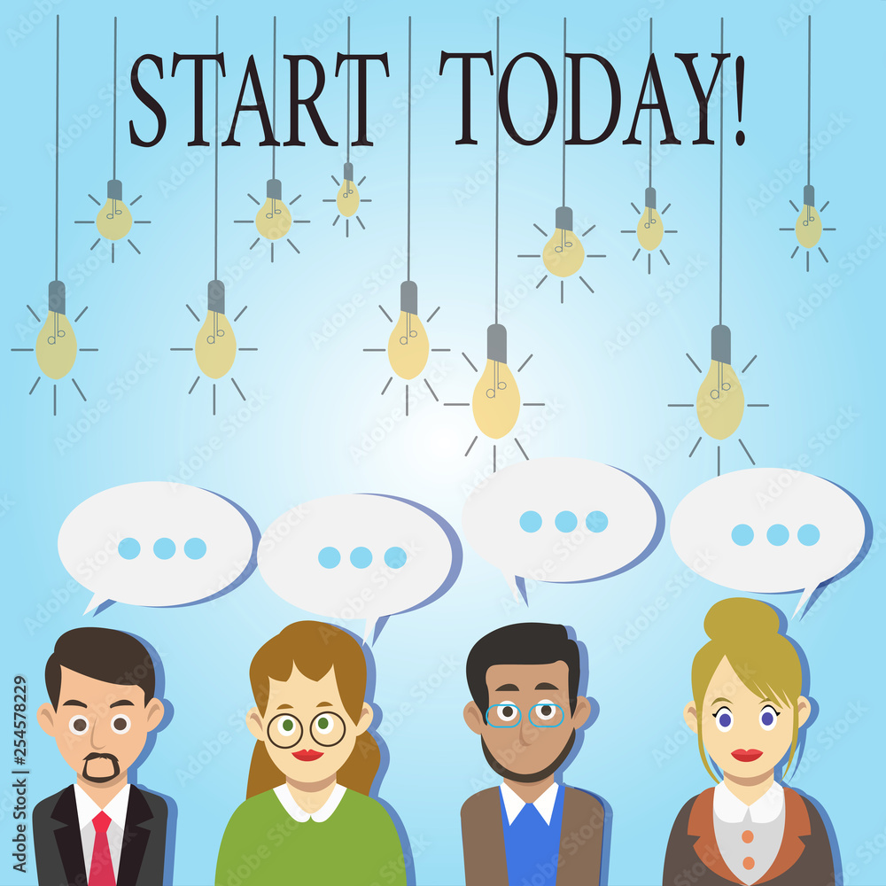 Word writing text Start Today. Business photo showcasing Initiate Begin right now Inspirational Motivational phrase Word writing text Start Today. Business photo showcasing Initiate Begin right now Inspirational Motivational phrase