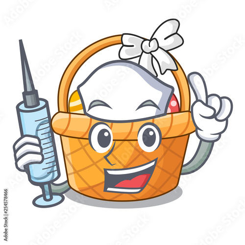 Nurse easter basket isolated in the character