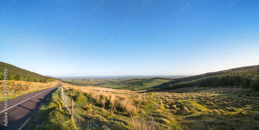 Naklejka premium Morning and beautiful sunrise on the road