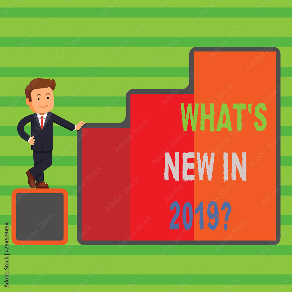 Word writing text What S New In 2019. Business photo showcasing Year resolution Goals Career achievements Technology Word writing text What S New In 2019. Business photo showcasing Year resolution Goals Career achievements Technology