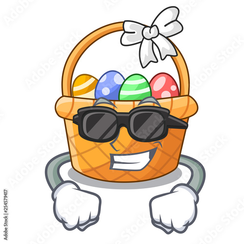 Super cool easter basket isolated in the character