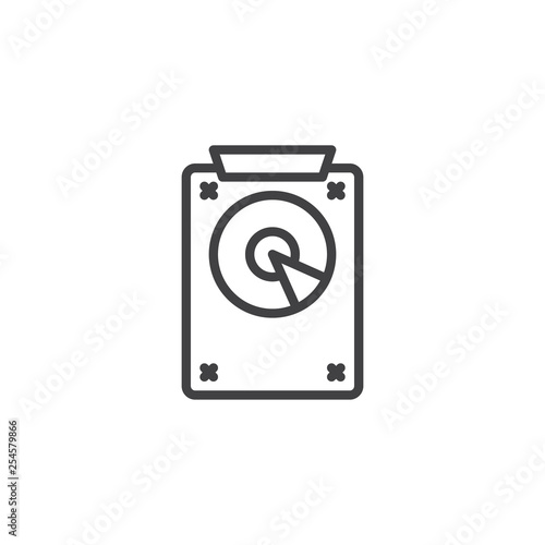 Computer hard drive line icon. linear style sign for mobile concept and web design. External Hard Disk outline vector icon. HDD symbol, logo illustration. Pixel perfect vector graphics