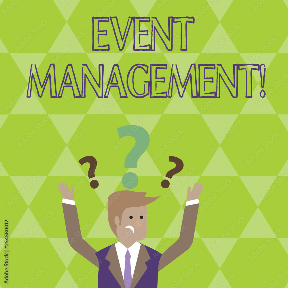 Conceptual hand writing showing Event Management. Concept meaning Special Occasion Schedule Organization Arrange Activities Conceptual hand writing showing Event Management. Concept meaning Special Occasion Schedule Organization Arrange Activities