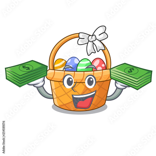 With money bag easter basket miniature the shape mascot