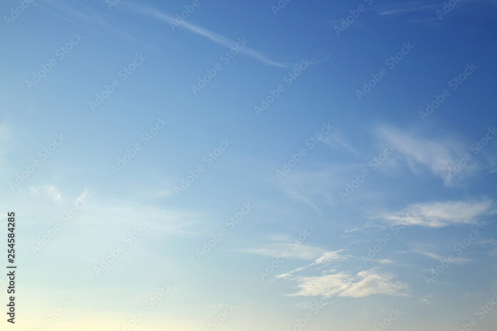 Fototapeta premium white cloud moving above clear blue sky in the morning good weather day